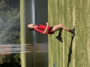 Students race laps around lakes